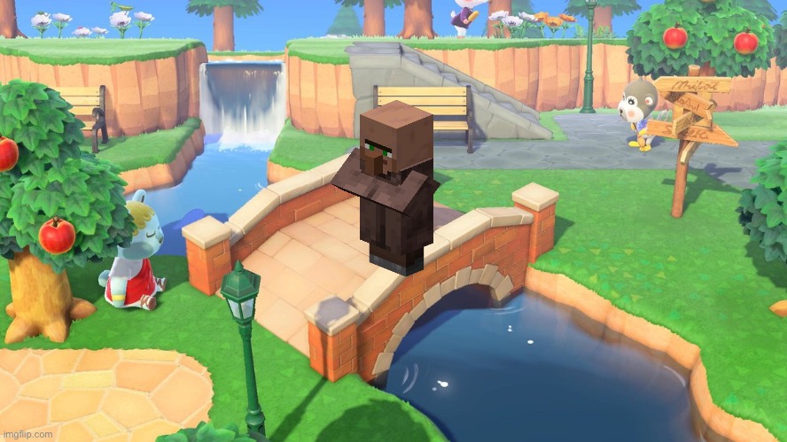 Literal villager | image tagged in animal crossing,minecraft | made w/ Imgflip meme maker
