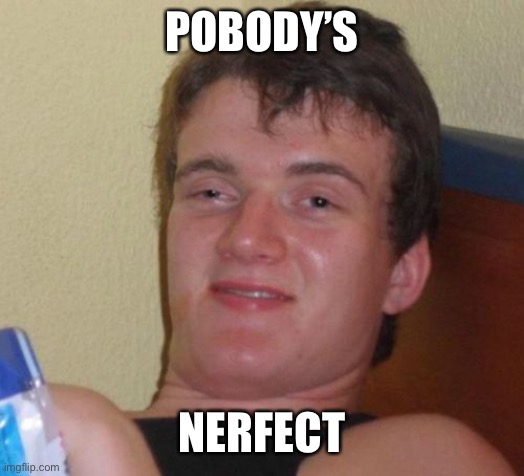 10 Guy Meme | POBODY’S; NERFECT | image tagged in memes,10 guy | made w/ Imgflip meme maker
