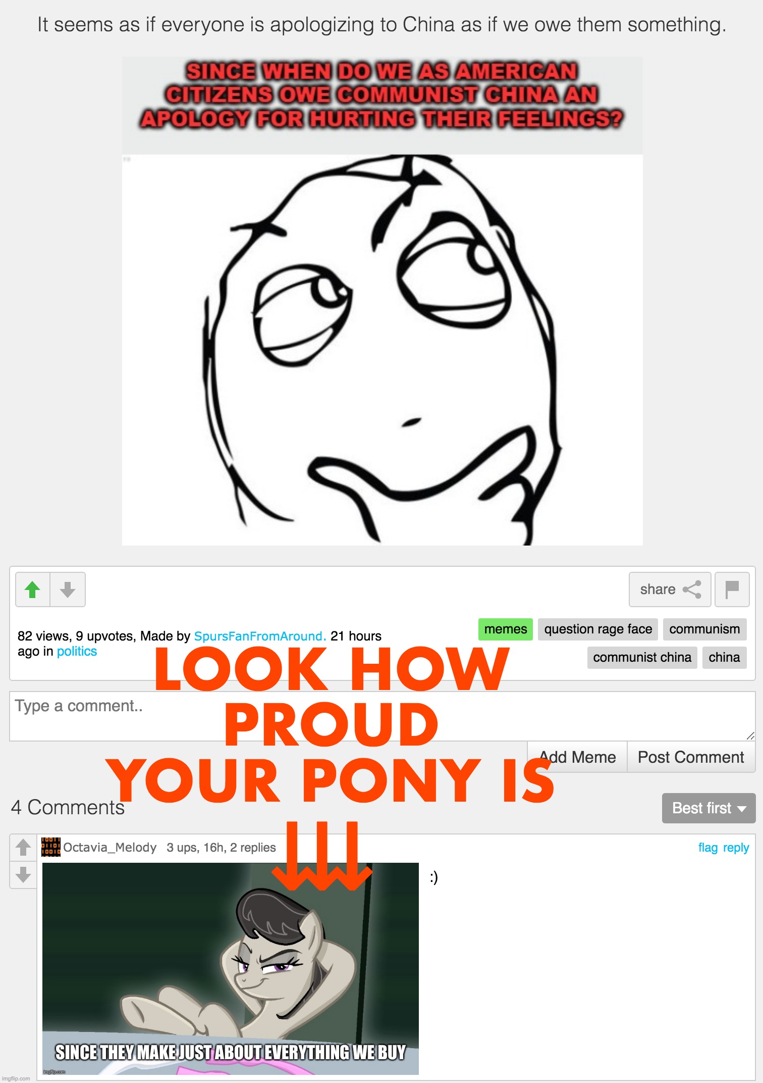 ⇶ LOOK HOW PROUD YOUR PONY IS | made w/ Imgflip meme maker