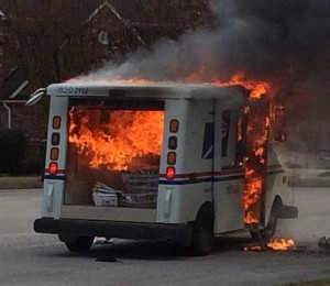 High Quality Mail Truck Fire Blank Meme Template
