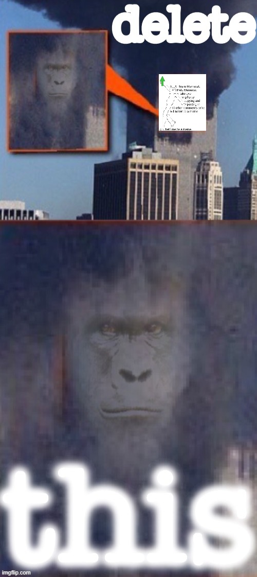 #JusticeForNoobKing54321. | image tagged in lord harambe 9/11 delete this,spam,meme,spammers,imgflip mods,delete this | made w/ Imgflip meme maker
