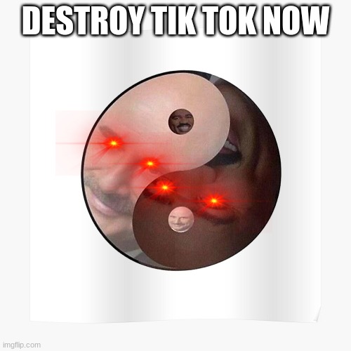 my cult is now against the tik tok | DESTROY TIK TOK NOW | image tagged in dr phil steve harvey yin yang | made w/ Imgflip meme maker