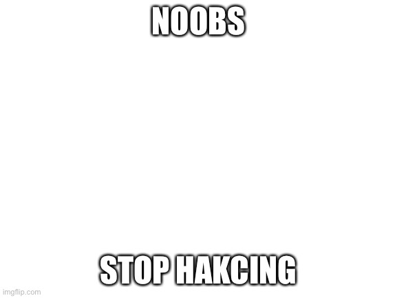 STOP | NOOBS; STOP HAKCING | image tagged in blank white template | made w/ Imgflip meme maker