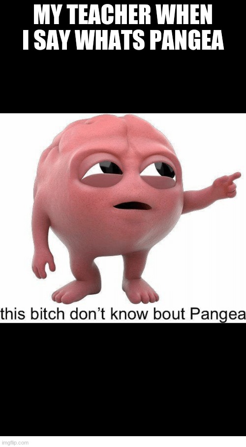 pangea | MY TEACHER WHEN I SAY WHATS PANGEA | image tagged in funny | made w/ Imgflip meme maker