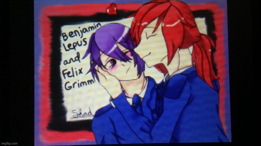 Well, here's Ben and Felix again (this time with their last names because I finally gave them last names). It still looks bad... | image tagged in gay pride,gay,cute,digital art | made w/ Imgflip meme maker