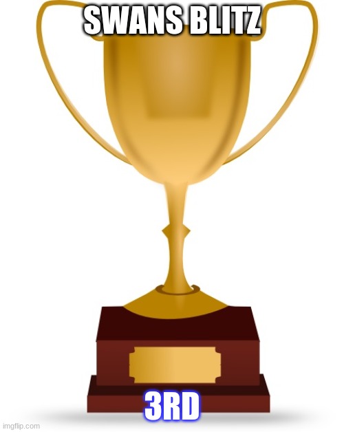 Blank Trophy | SWANS BLITZ; 3RD | image tagged in blank trophy | made w/ Imgflip meme maker