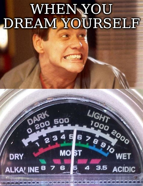 memory lane | WHEN YOU DREAM YOURSELF | image tagged in jim,moist | made w/ Imgflip meme maker