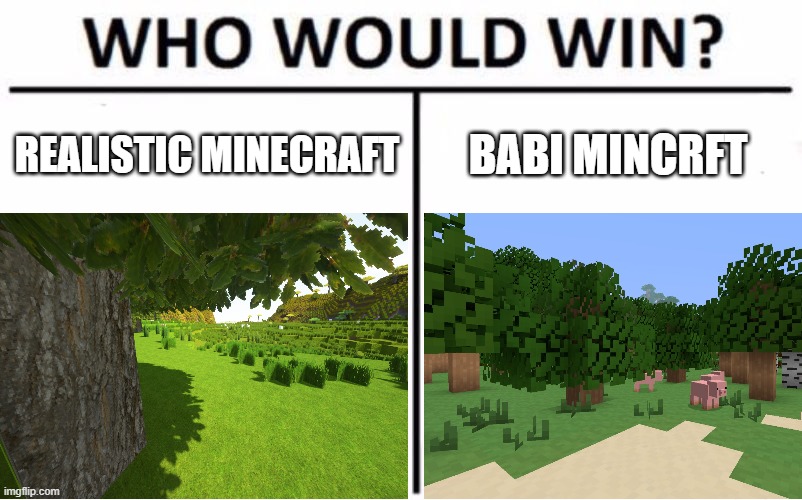 oops | REALISTIC MINECRAFT; BABI MINCRFT | image tagged in minecraft,simple,oops,whoops | made w/ Imgflip meme maker