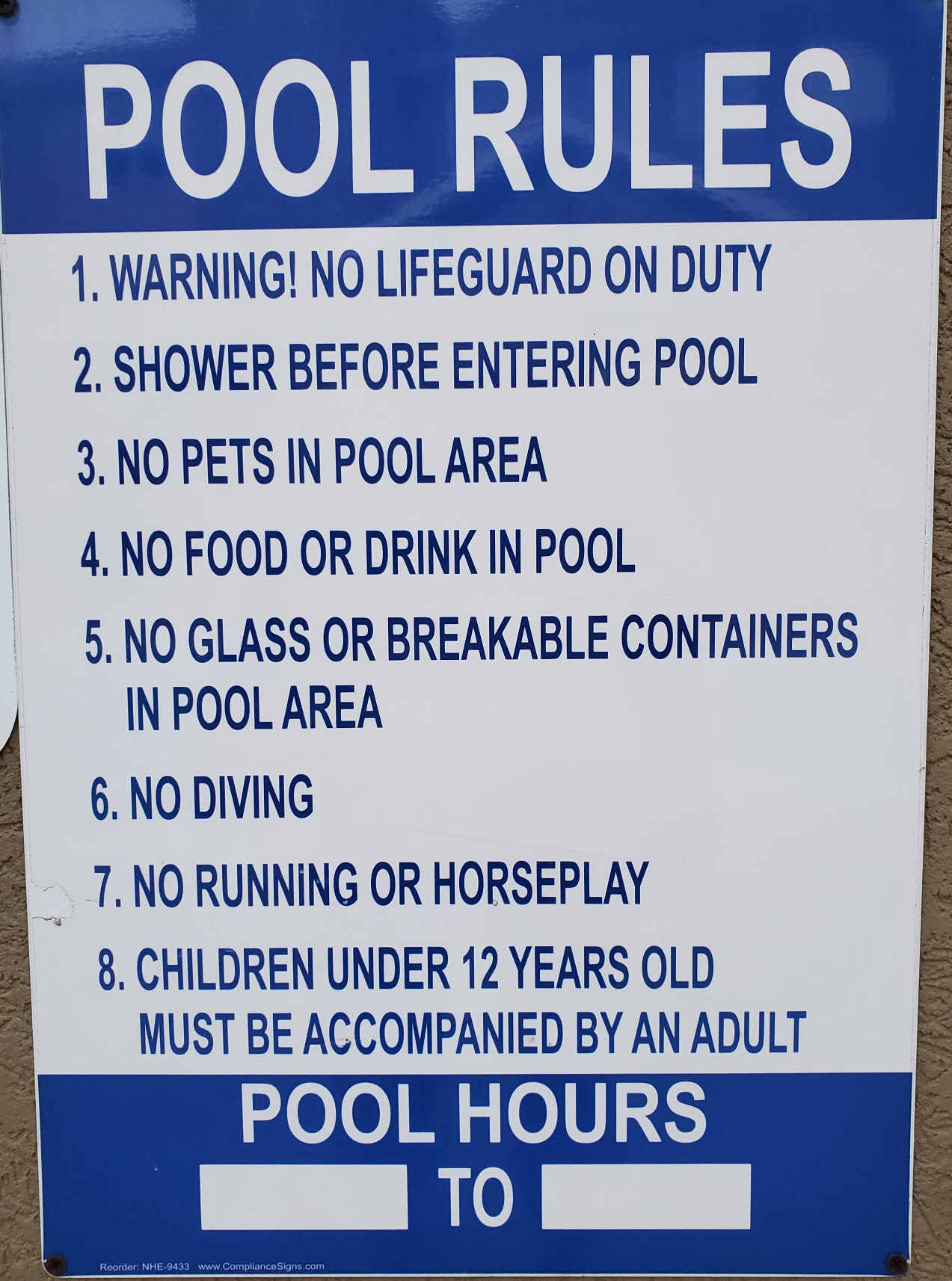 High Quality Pool Rules Blank Meme Template