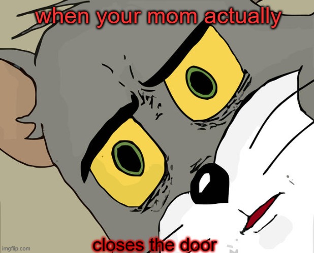 not what you expected | when your mom actually; closes the door | image tagged in memes,unsettled tom | made w/ Imgflip meme maker