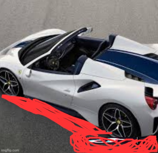 White Ferrari Runs Over Tik Tok (spoiler: Tik Tok dies) | image tagged in white ferrari | made w/ Imgflip meme maker