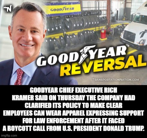Goodyear Reversal | image tagged in stupid liberals,democrats,woke | made w/ Imgflip meme maker
