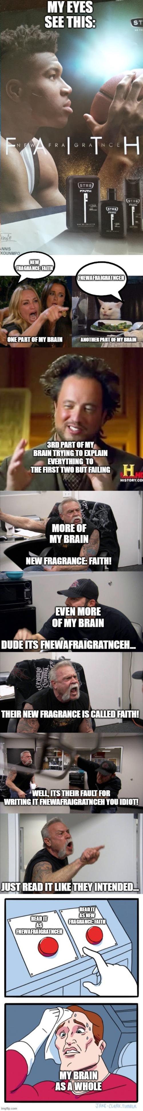 fnewfraigratnceh vs new fragrance: faith | image tagged in fnewfraigratnceh,thats why you need a designer,str8 | made w/ Imgflip meme maker
