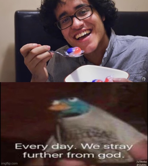 thats a tide pod he's eating | image tagged in crazy | made w/ Imgflip meme maker