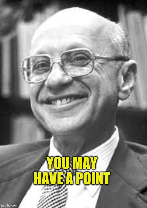 Milton Friedman | YOU MAY HAVE A POINT | image tagged in milton friedman | made w/ Imgflip meme maker