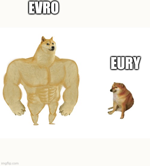 Big dog small dog | EVRO; EURY | image tagged in big dog small dog | made w/ Imgflip meme maker