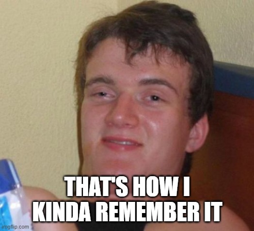 10 Guy Meme | THAT'S HOW I KINDA REMEMBER IT | image tagged in memes,10 guy | made w/ Imgflip meme maker