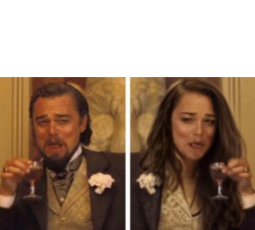 High Quality Laughing Leo and Girl Blank Meme Template
