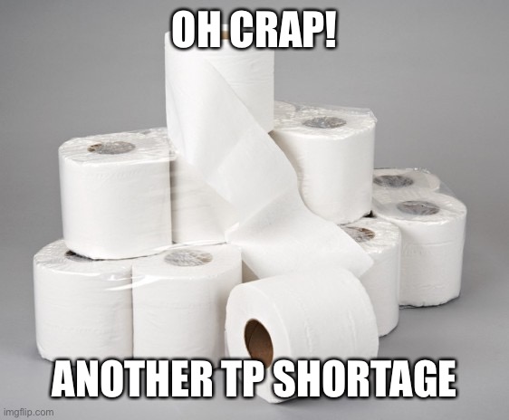 toilet paper | OH CRAP! ANOTHER TP SHORTAGE | image tagged in toilet paper | made w/ Imgflip meme maker