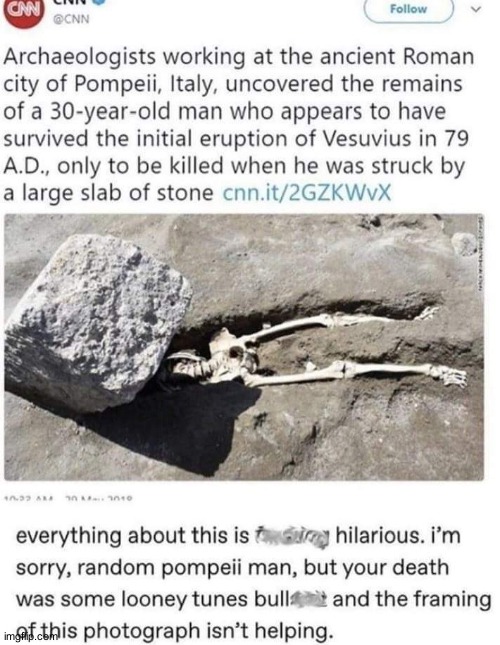 Rock go brrr | image tagged in funny,death | made w/ Imgflip meme maker