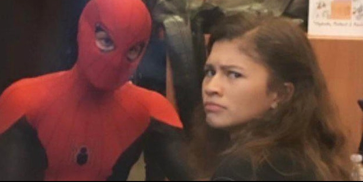 High Quality Spiderman explaining to Zendaya Blank Meme Template