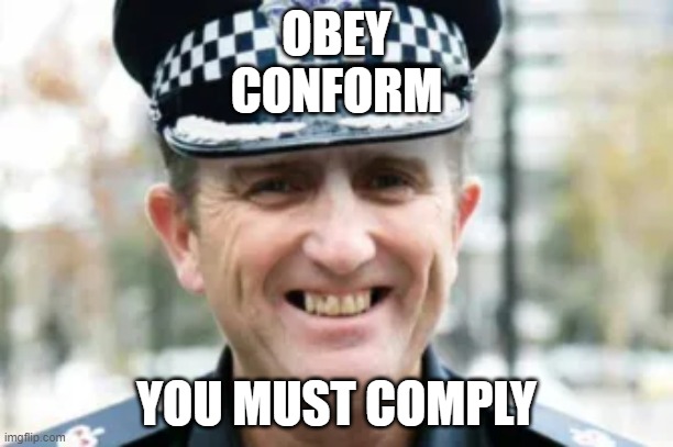 OBEY
CONFORM; YOU MUST COMPLY | made w/ Imgflip meme maker