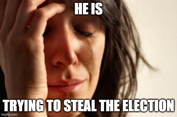 yes he can | HE IS; TRYING TO STEAL THE ELECTION | image tagged in memes,first world problems | made w/ Imgflip meme maker