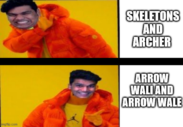 BBS to archers | SKELETONS AND ARCHER; ARROW WALI AND ARROW WALE | image tagged in bbs drake hotline | made w/ Imgflip meme maker