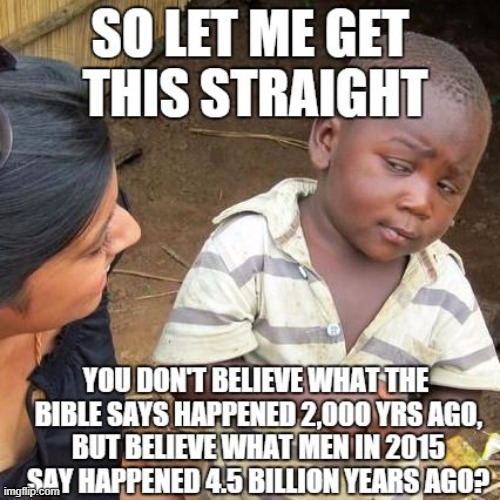 image tagged in memes,evolution,atheism,think about it,third world skeptical kid | made w/ Imgflip meme maker