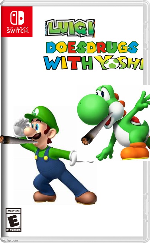 luigi does drugs with yoshi | image tagged in nintendo switch | made w/ Imgflip meme maker