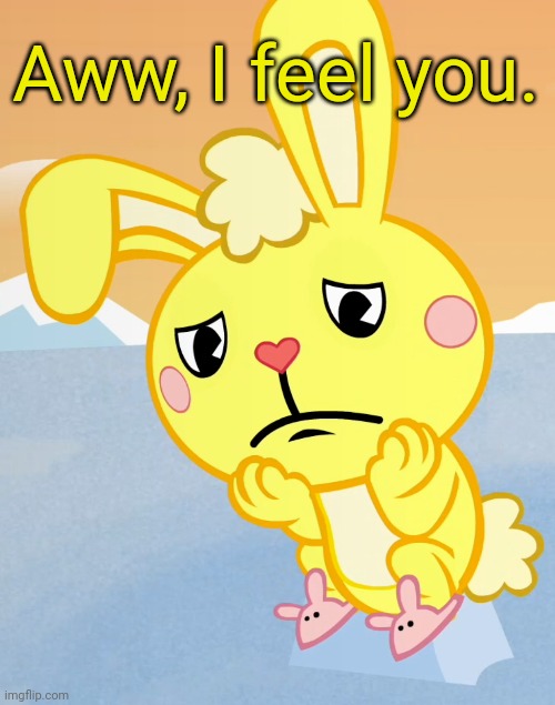 Sad Cuddles (HTF) | Aww, I feel you. | image tagged in sad cuddles htf | made w/ Imgflip meme maker