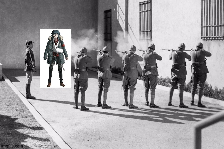 firing squad | image tagged in firing squad,danganronpa | made w/ Imgflip meme maker