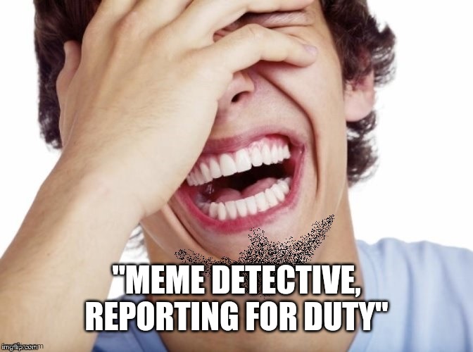 lol | "MEME DETECTIVE, REPORTING FOR DUTY" | image tagged in lol | made w/ Imgflip meme maker