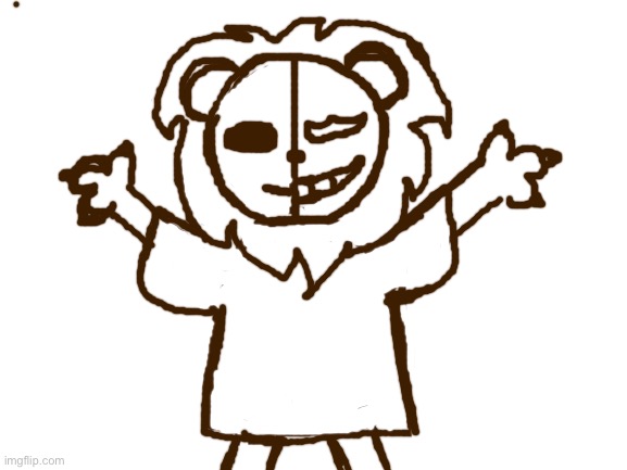 Looks weird,and un colored. But here's Raion (he's supposed to be a lion ) | image tagged in blank white template | made w/ Imgflip meme maker