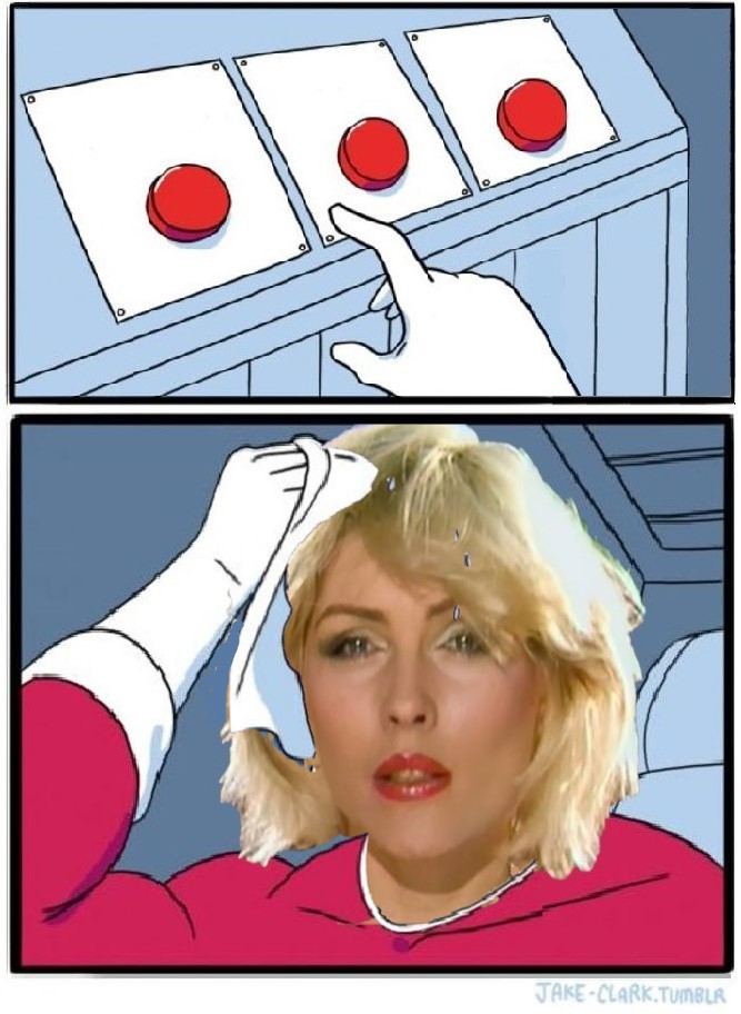 High Quality Three Button Blondie Blank Meme Template