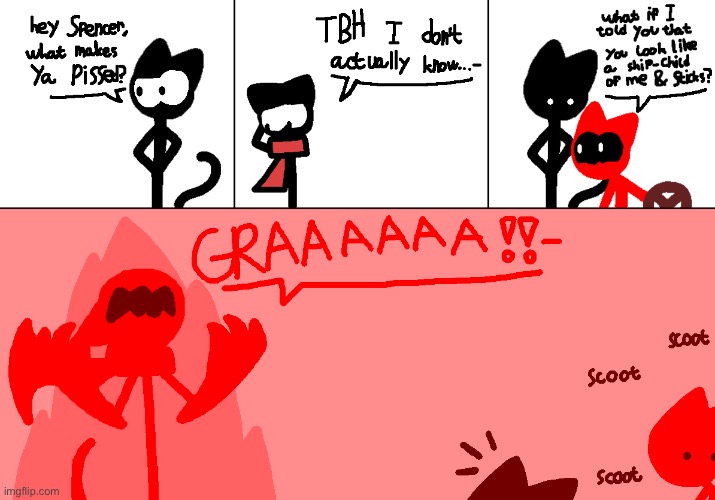 Yes, RedStickCat has wheels for legs. | made w/ Imgflip meme maker