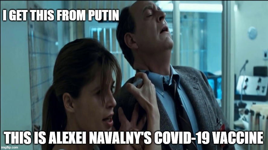 I think this vaccine is not working | I GET THIS FROM PUTIN; THIS IS ALEXEI NAVALNY'S COVID-19 VACCINE | image tagged in sarah connor syringe,coronavirus,vaccine,murder,vladimir putin,sarah connor | made w/ Imgflip meme maker