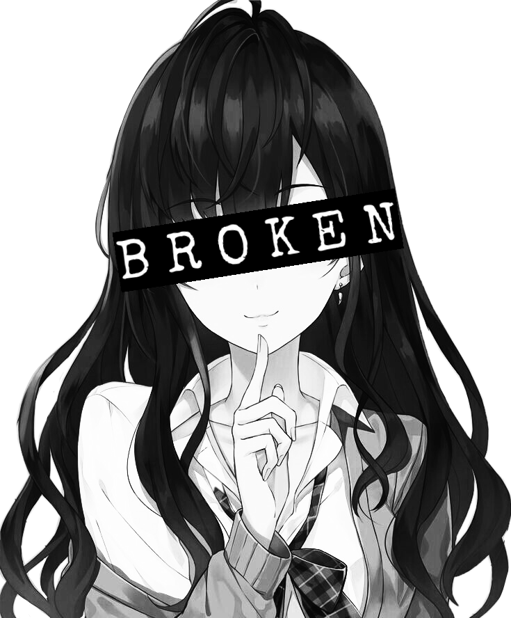 Anime girl broken Blank Meme Template