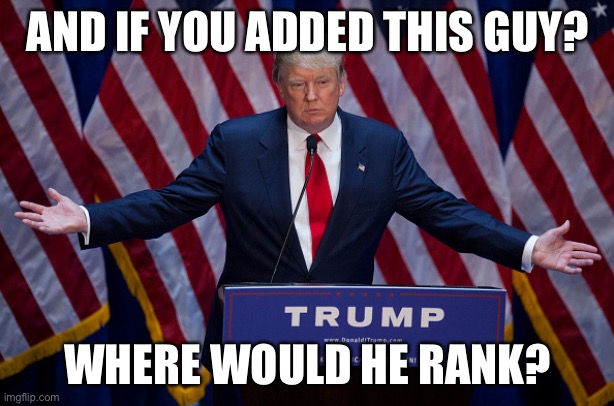 Biden is dumb and HRC is unpopular! And Trump? | AND IF YOU ADDED THIS GUY? WHERE WOULD HE RANK? | image tagged in donald trump,hillary clinton,hrc,donald trump is an idiot,trump is a moron,trump is an asshole | made w/ Imgflip meme maker