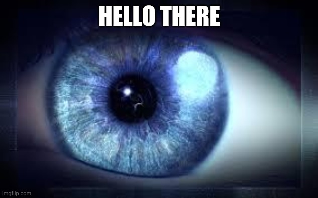 Blue eyes | HELLO THERE | image tagged in blue eyes | made w/ Imgflip meme maker