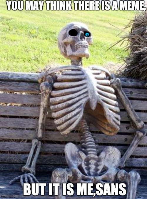 It is Sans all along | YOU MAY THINK THERE IS A MEME, BUT IT IS ME,SANS | image tagged in memes,waiting skeleton | made w/ Imgflip meme maker