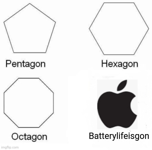 Pentagon Hexagon Octagon | Batterylifeisgon | image tagged in memes,pentagon hexagon octagon | made w/ Imgflip meme maker