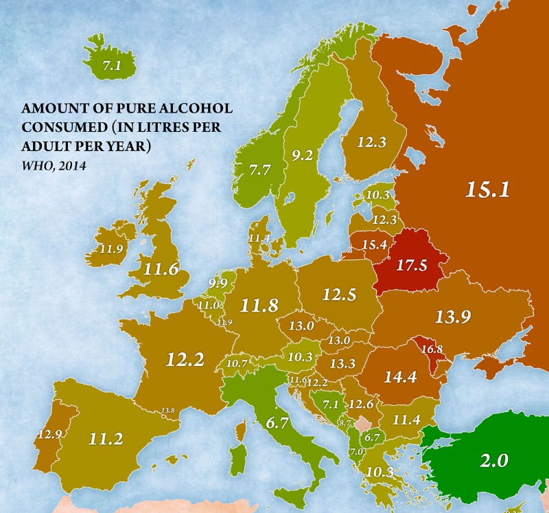 Europe alcohol consumption Blank Meme Template