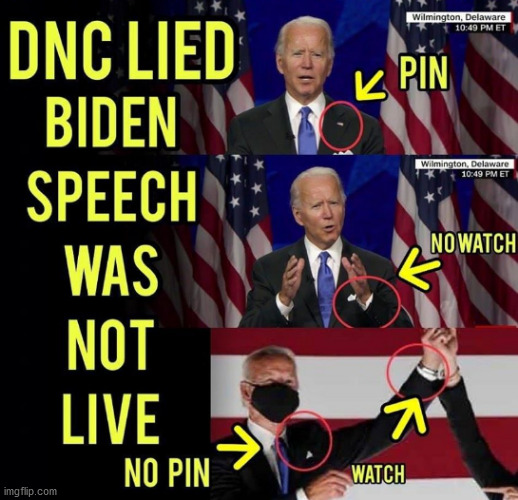 Biden was never live.  His speech was edited over time. | image tagged in biden,fake speech,dnc,fraud,fake | made w/ Imgflip meme maker