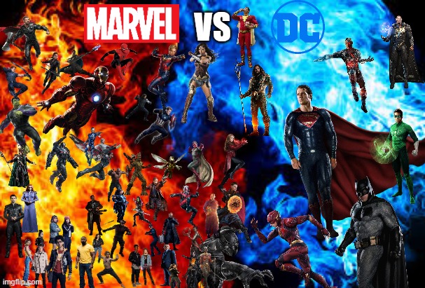 Marvel Vs DC | VS | image tagged in meraviglia,dc,film | made w/ Imgflip meme maker