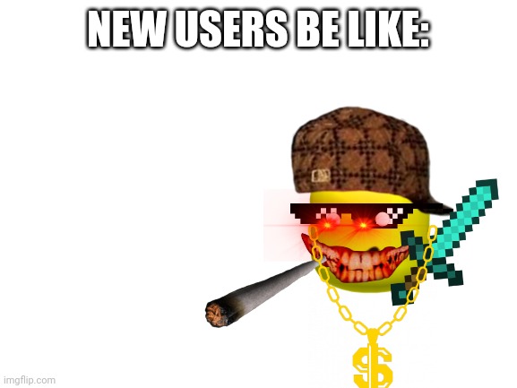Blank White Template | NEW USERS BE LIKE: | image tagged in blank white template,imgflip users,roblox,minecraft | made w/ Imgflip meme maker
