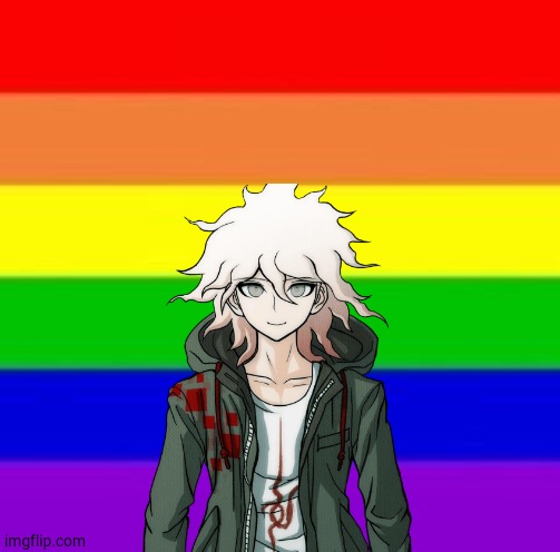 I'm a Danganronpa fan, so here's Nagito's pride flag! | image tagged in gay pride,danganronpa | made w/ Imgflip meme maker