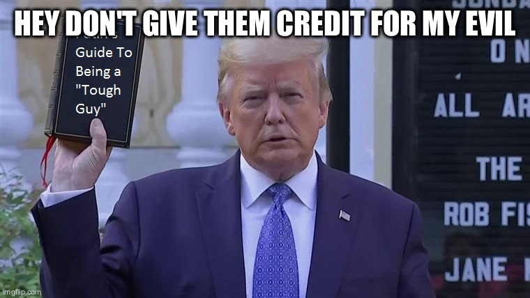 the book | HEY DON'T GIVE THEM CREDIT FOR MY EVIL | image tagged in the book | made w/ Imgflip meme maker