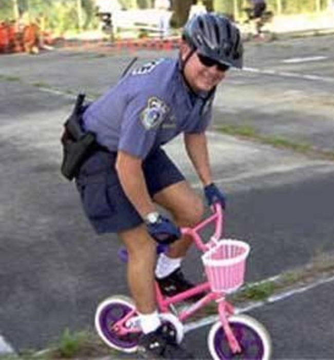 High Quality Cop on little bike Blank Meme Template