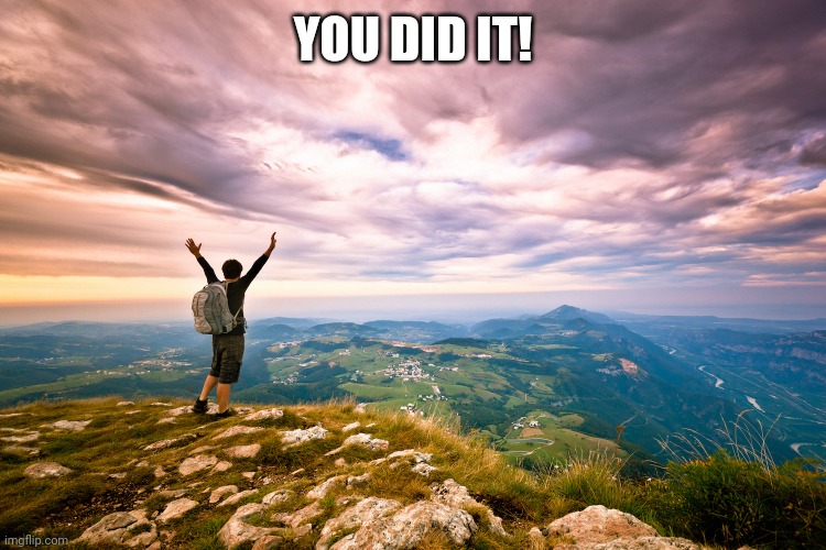 accomplishment | YOU DID IT! | image tagged in accomplishment | made w/ Imgflip meme maker
